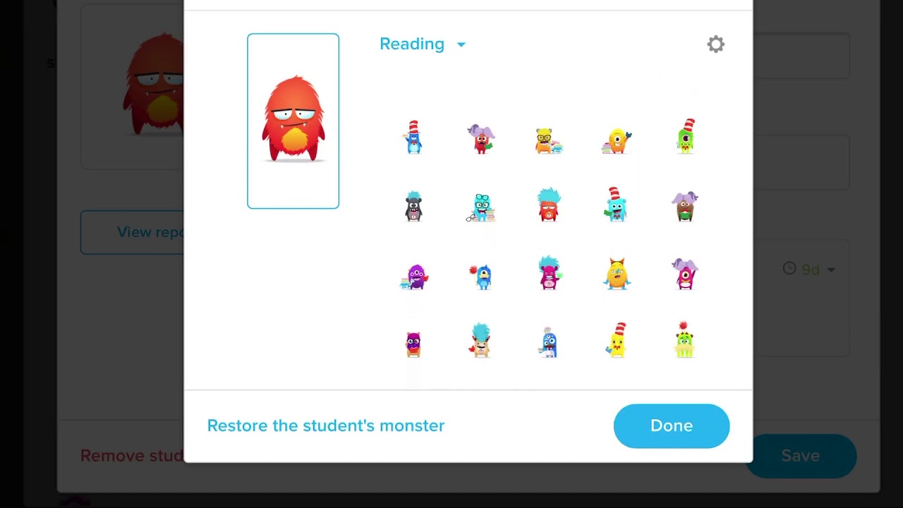 Reading ClassDojo Monsters