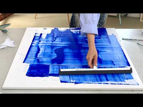 Wow! NEW huge tool / acrylic squeegee painting / I am thrilled! Daily art therapy