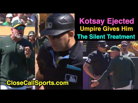 E150 - Mark Kotsay Ejected, Umpire Emil Jimenez Gives Him The Silent Treatment After Key Strike Call