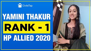 YAMINI THAKUR - Rank 1 | HP Allied Topper | Mandi | Psychology Optional | Strategy and Tips video