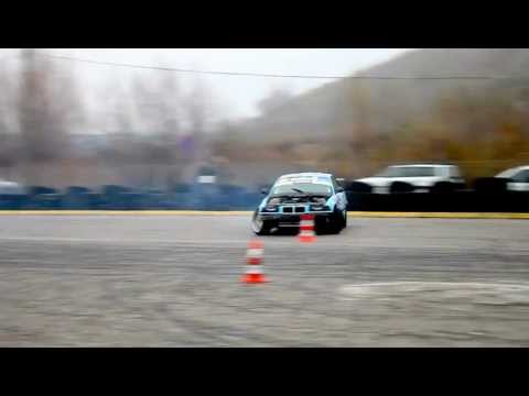 Adam "Rubik" Zalewski - 12 letni drifter w BMW E36 V8 - przejazd treningowy Polish Drift Academy