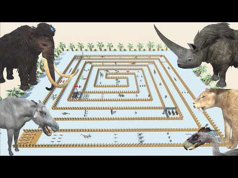 Ice age Animals on the spiral path - Animal Revolt Battle Simulator