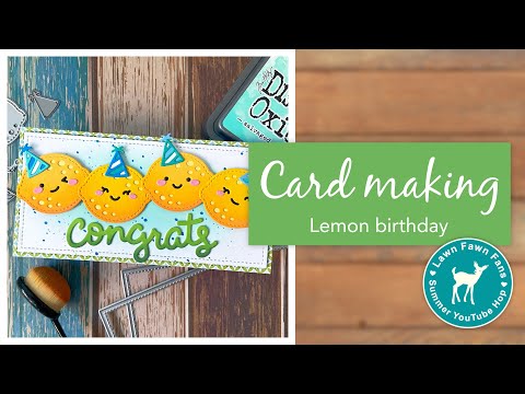 Cheerful summer lemon card for the Lawn Fawn Fans hop!
