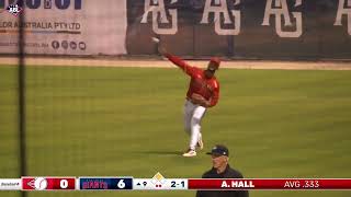 Tim Kennelly with the smooth shuffle at the play at the plate.