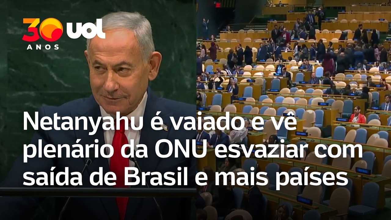 Netanyahu é vaiado e vê plenário da ONU esvaziar com saída da delegação do Brasil e mais países