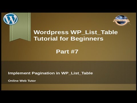 Concept of WP List Table in wordpress for beginners from scratch Pagination in WP List Table