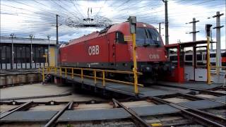 preview picture of video 'Treinen, trains, Züge, Villach, Bw/Heizhaus Westbahnhof, Kärnten, Östereich, Austria, 25 april 2012'
