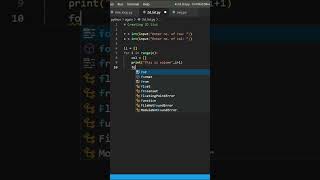 Creating 2D list using Loop in Python #shorts #short