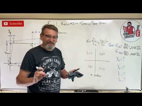 Mechanics of Materials: Exam 1 Review Problem 2, Strain and Shear Strain