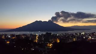 朝焼けの桜島①（噴火当日の朝2019年11月8日）