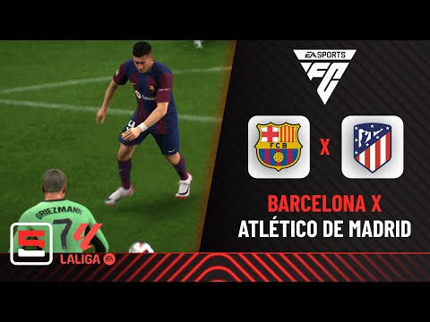 LALIGA na ESPN: Barcelona e Atlético de Madrid se enfrentam em simulação no EA FC 24
