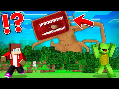 JJ and Mikey SAVED the VILLAGE From a Giant SIREN HEAD in Minecraft - Maizen