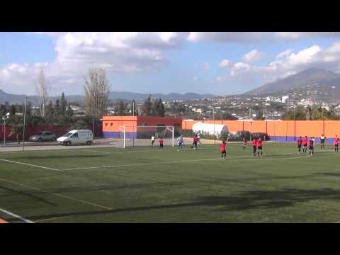 gol de la peña malaga cadete en san pedro despues de falta lanzada por dani haro 14/12/13