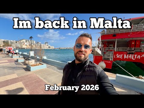 A Sunny February Day in Malta 🇲🇹 | Sliema Promenade Walk