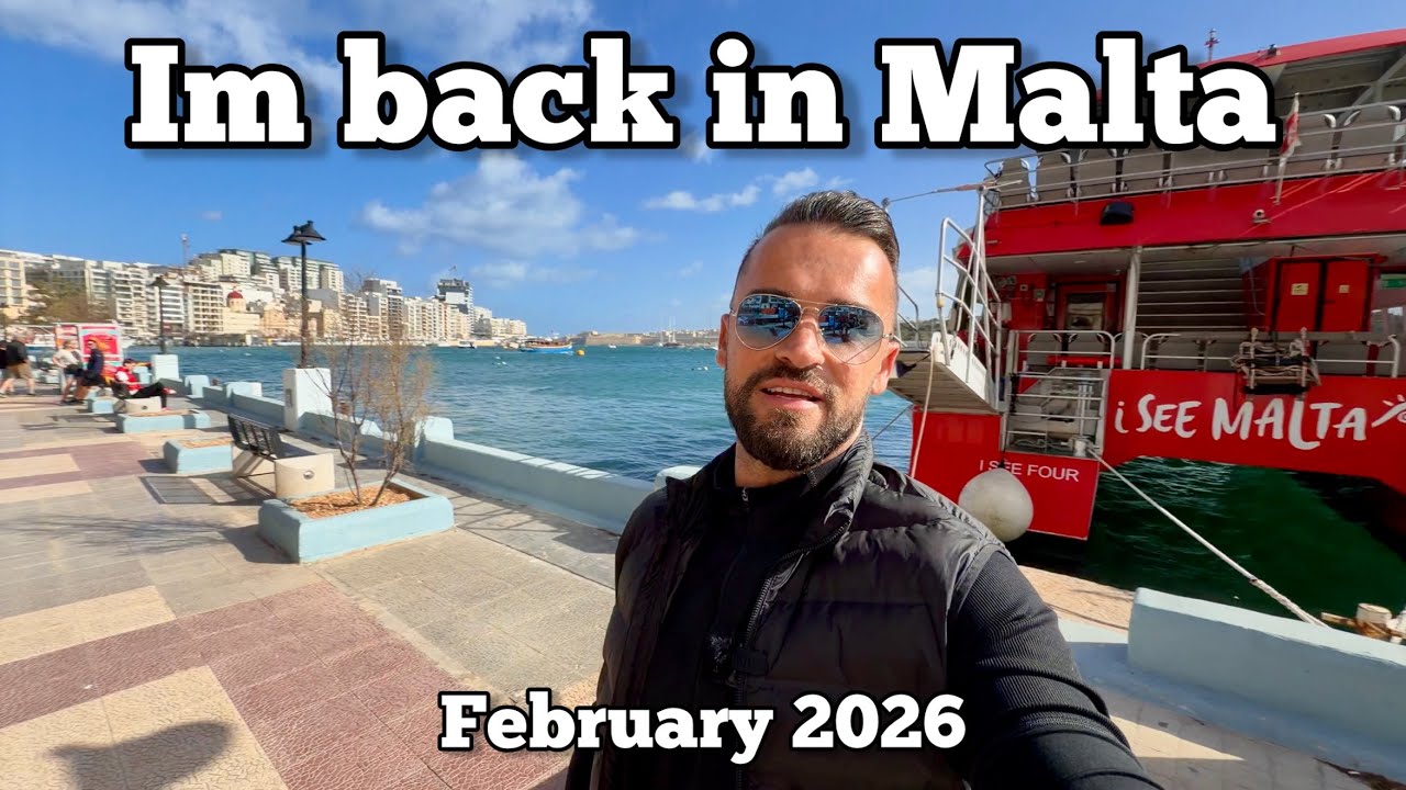 A Sunny February Day in Malta 🇲🇹 | Sliema Promenade Walk