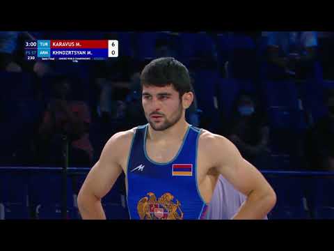 1/2 FS - 57 kg: M. KARAVUS (TUR) v. M. KHNDZRTSYAN (ARM)
