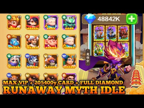 205400y Card + Full Diamond - Max VIP GM Recharge - Runaway Myth Idle