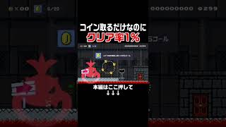 ブロック叩いてコイン取るだけなのにクリア出来ない鬼畜コース　#スーパーマリオメーカー2 #マリメ2#世界のコース
