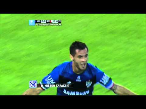 Gol Caraglio. Vélez 1 - River 0. Fecha 15. Primera. FPT.