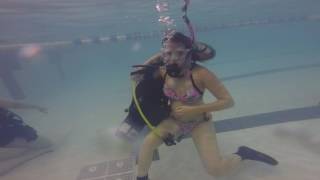 Scuba diving gear removal with Natalie