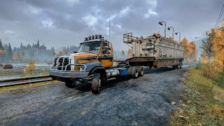 IMPOSSIBLE Transporting Oversized Construction Trailer - SnowRunner | Logitech G29 gameplay