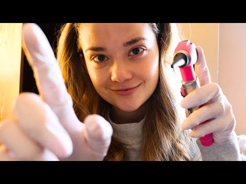 ASMR EAR EXAM Roleplay | Otoscope, Whispered Trigger Words, Massage | Medical ASMR For Sleep