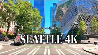 Seattle in Washington State, 4K Relaxing Driving Video, City to Airport