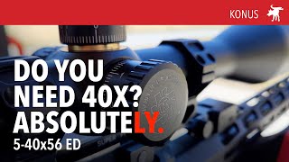Video: Konus Absolute 5-40x56 SF SFP Belyst 550 BDC Kikarsikte