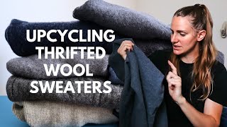 How to turn thrifted wool sweaters into felted (fulled) fabric to sew - Upcycling sweater vlog