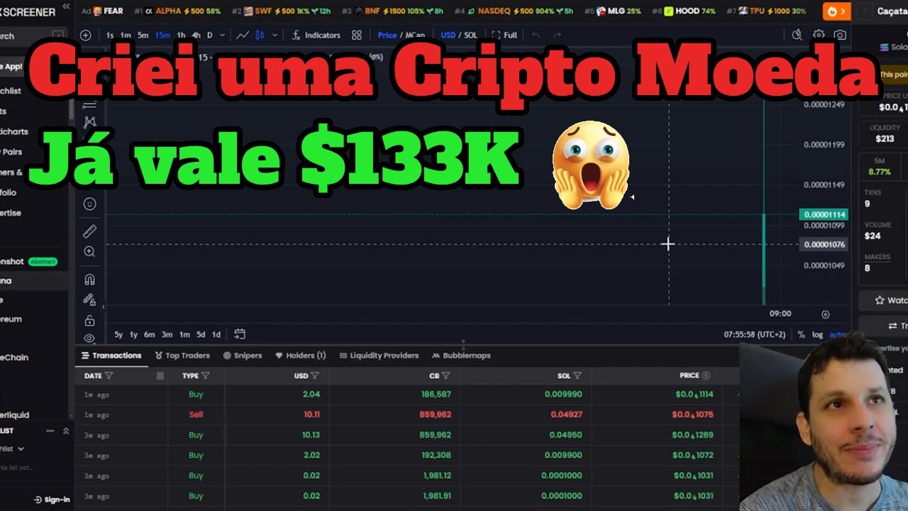 Acordei cedo hoje e resolvi criar uma cripto moeda