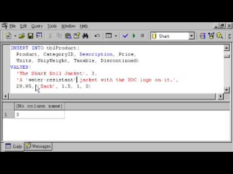 Sql Server Tutorial T Sql Inserting Data Identity Values Delimiters Insert Multiple Rows