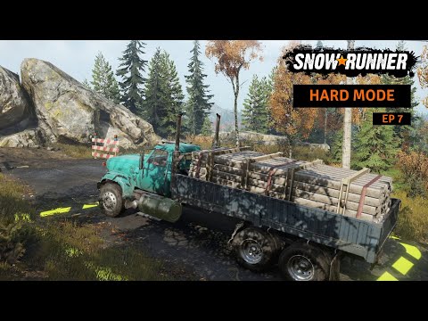 SnowRunner Hardmode Michigan Ep7 - The Rockslide, The Tower & The Farm?