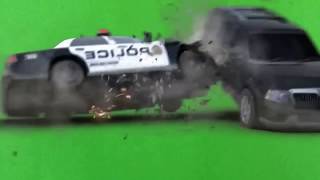 Police car accident green screen hd vfx video back