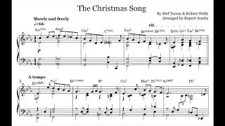 The Christmas Song (Chestnuts Roasting On An Open Fire). Arranged for solo piano, with music sheet.