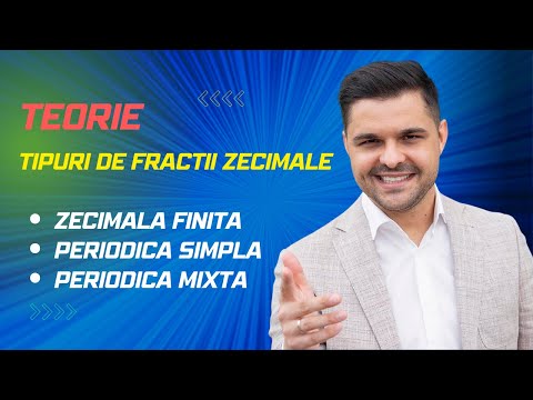 Teorie: Tipuri de fracții zecimale. Fracție zecimală finite, periodică simplă, periodică mixtă.