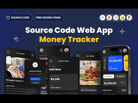 Foto kelas Source Code HTML, Tailwind CSS & Figma Web Uang Money Tracker