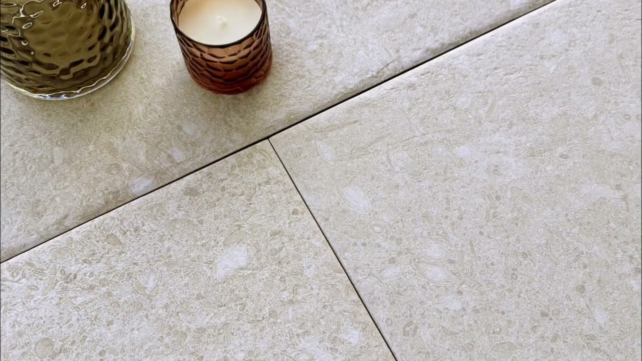 Burford Ivory Limestone Effect Porcelain Tiles 600x400mm