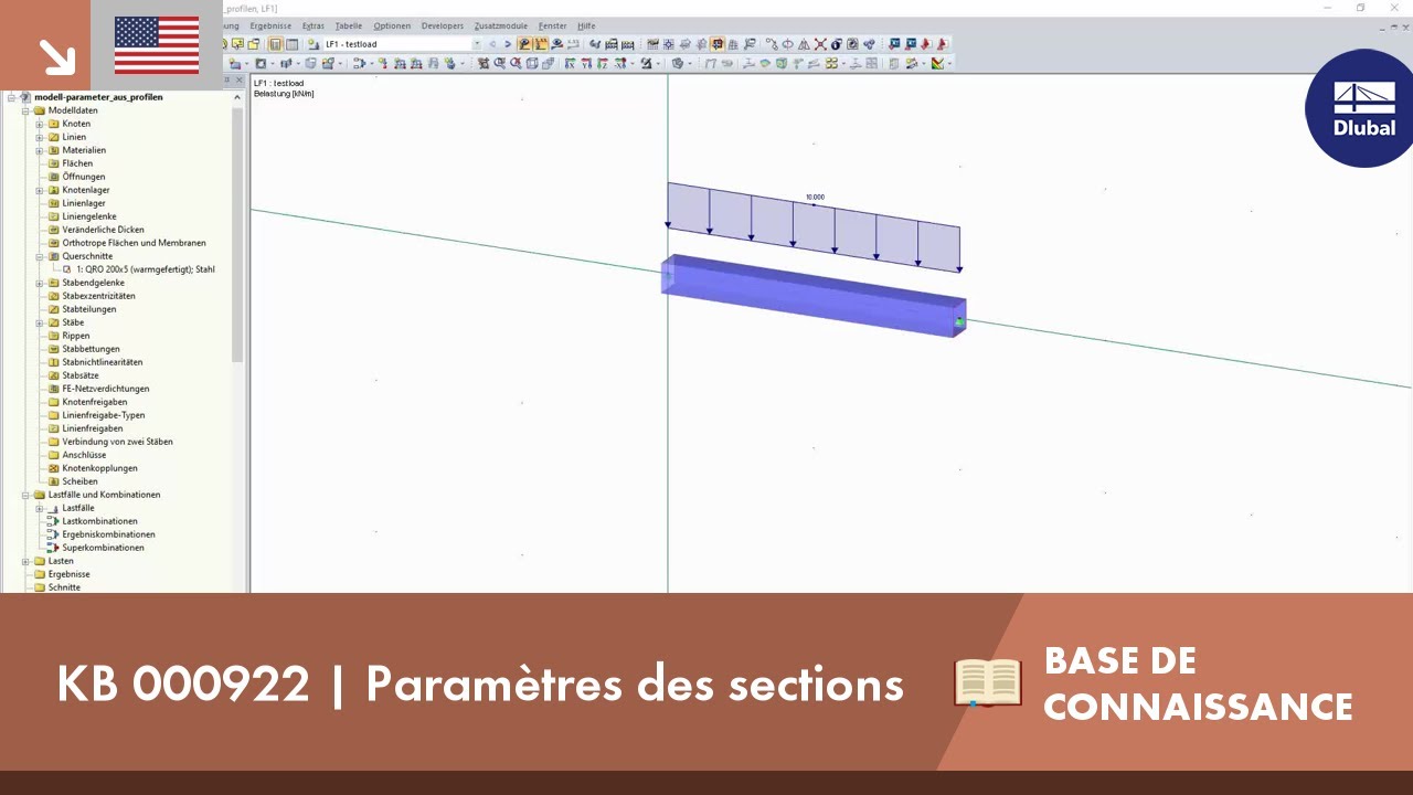 KB 000922 | Paramétrage d'une charge en fonction de la largeur d'une section