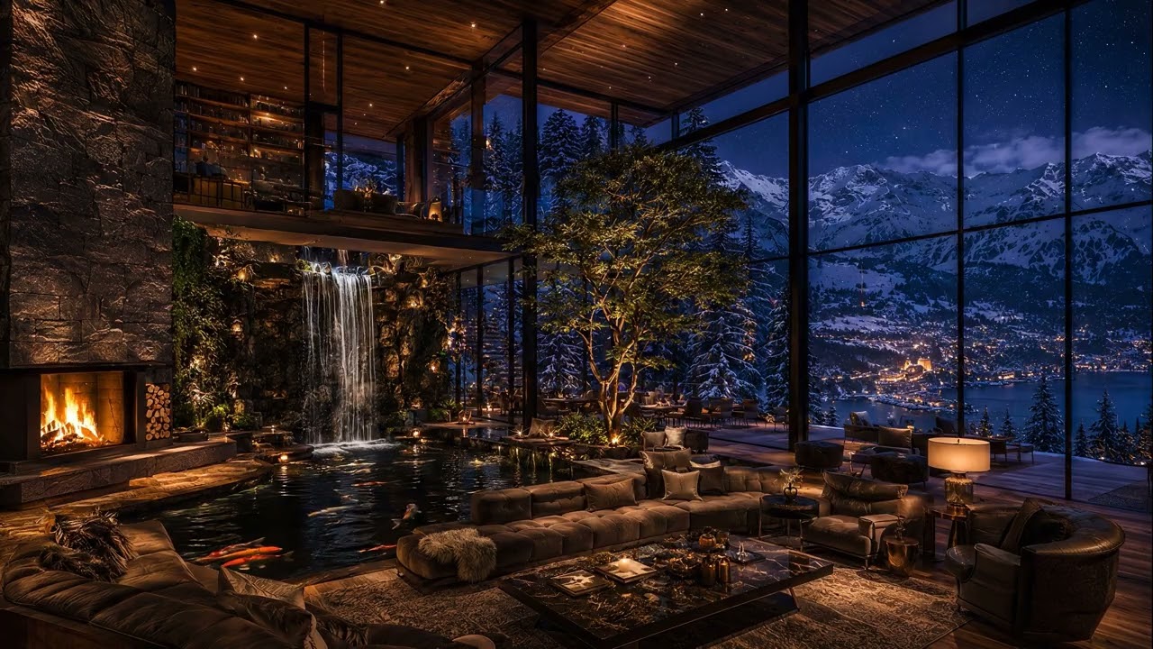 Luxury Swiss Alps Chalet peaceful cinematic escape by World Without Noise