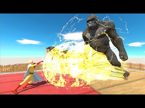 SAITAMA VS KING KONG DEATH FALL - Animal Revolt Battle Simulator