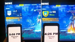 LEVEL 1 to LEVEL 100 in 24 Hours! - SEASON 4 NEW SECRET to MAX LEVEL 100 in Fortnite Battle Royale!