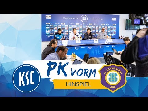 KSC-Pressekonferenz vor dem Relegations-Hinspiel