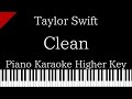 【Piano Karaoke Instrumental】Clean / Taylor Swift【Higher Key】