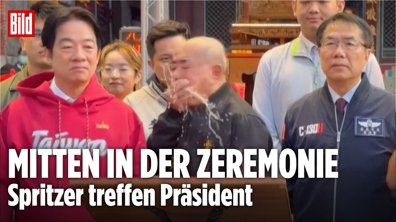 Eklat beim Neujahrsfest: Tempelchef bespritzt Taiwans Präsidenten