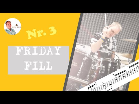 Friday Fill Nr.3 - Schlagzeug lernen online - Single Stroke 4, Paradiddle Fill für Fortgeschrittene