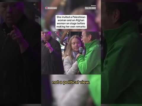 Greta Thunberg interrupted while speaking at a climate protest