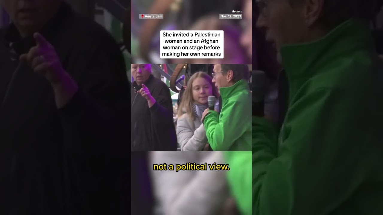 Greta Thunberg interrupted while speaking at a climate protest