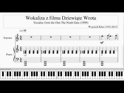 Vocalise from The Ninth Gate, Wojciech Kilar, sheet music, Wokaliza z filmu Dziewiąte Wrota, nuty