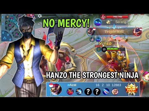 NO MERCY!! HANZO 16 KIL BRUTAL DAMAGE | TOP GLOBAL HANZO | BUILD TERSAKIT HANZO 2022_ MOBILE LEGENDS