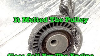 BMW E39 E46 E53 Serpentine Belt Idler Pulley Meltdown And Blown Coolant hose